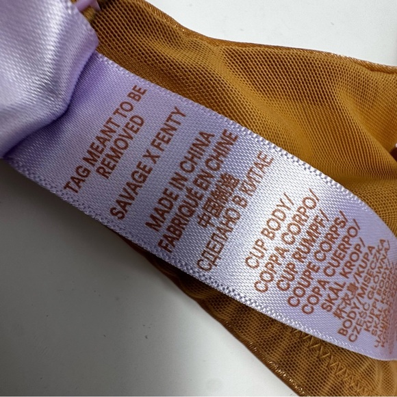 NWT SavageXFenty Glissenette sheer Unlined bra 34C - Picture 5 of 7